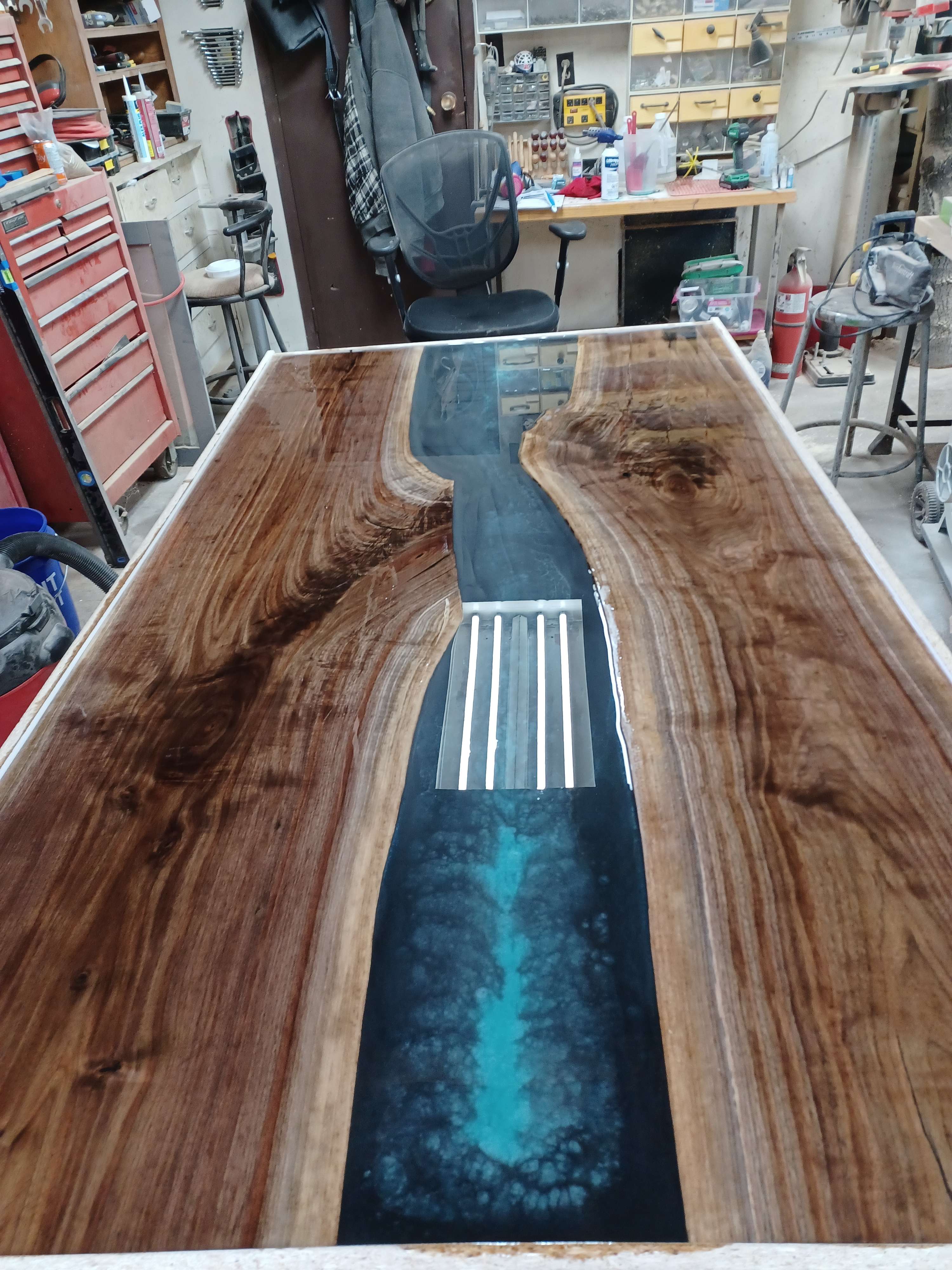 Black walnut epoxy table